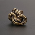 Miniatyrbild 5 av 5: Antik brons Kobra Staty Ornament Zodiac Snake Miniatyr Fig