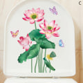 Miniatyrbilde 6 av 8: WC Stickers Toalett Floral Wall Sticker For Bad Toalett Lokk H