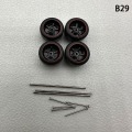 Pikkukuva 1 / 8: 1 set 1/64 mallin auton pyörät kumirenkailla muokatut osat Ve B29 5Claws Red
