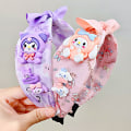 Miniatyrbild 3 av 8: Fashion Girl Hårband Kawaii Cartoon Cinnamoroll Kuromi Bow Fa Purple