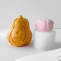 Miniatyrbillede 2 af 8: Kranie Græskarhoved Silikone Lyseform DIY Halloween Gips S D
