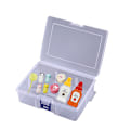 Miniatyrbillede 2 af 8: Gennemsigtig plastopbevaringsboks Sauce Flaske Frugtgaffel Organ M