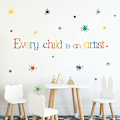 Miniatyrbillede 3 af 8: Hvert barn er en kunstner Wall Sticker Engelske ordsprog soveværelse