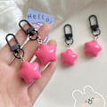 Miniatyrbild 2 av 7: Rose Red Fat Star Key Ring Holder Glitter Pendant Colorful Keyc
