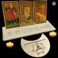 Miniatyrbilde 1 av 5: 2/4stk Tarotkortstativ i tre for Witch Divination Tools Displ 11