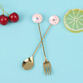 Miniatyrbillede 4 af 5: 4 stk./sæt Doughnut Candy ske/gaffel mælk kaffe røre ske Kitc 4pcs donut fork
