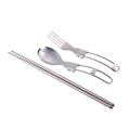 Pikkukuva 3 / 8: 1set Portable Travel Picnic Kokoontaitettava set Lusikkahaarukkatangot D