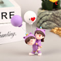 Pikkukuva 1 / 8: 1Pair e Creative Cartoon Purple Pyjama Pariskunta Auton koristelu O C