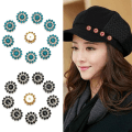 Miniatyrbillede 4 af 8: 25 Stk14mm Blomsterformet Sparkling Button Flatback Sydug mixed color