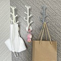 Miniatyrbilde 4 av 8: Grenkrok Veggdekor Nøkkelholder Organer Oppbevaring Sticky Hooks White