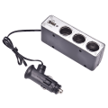 Pikkukuva 3 / 7: Musta 3 Ways Multi Socket auton sytyttimen jakaja USB laturi