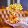 Pikkukuva 3 / 8: Feng Shui Money Wealth Tree Keltainen Sitriini Ametisti Crystal Luc Light yellow