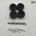 Miniatyrbild 1 av 8: 1 Set 1/64 modellbilhjul med gummidäck Modifierade delar Ve B23 fork Black