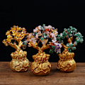 Pikkukuva 4 / 8: Feng Shui Money Wealth Tree Keltainen Sitriini Ametisti Crystal Luc Light yellow