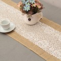 Miniatyrbilde 5 av 7: 30x180 cm Burlap blonder Bordløper Natural Jute Rustikk Bryllup D 30*180CM