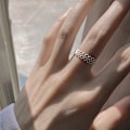 Miniatyrbillede 3 af 8: Lace Ring kvindeligt design Sense smykker hul hjerteformet ring