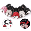 Miniatyrbilde 3 av 5: Kvinner Krystall Dual USB Port Bil Rask Rhinestones Bling Lader WT1
