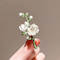 Miniatyrbilde 1 av 6: Ny stil Emalje Lily Magnolia Alba Blomstersøljer for kvinner C