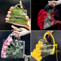 Miniatyrbild 6 av 8: Transparent blomlåda med handtag bärbara blompåsar A1