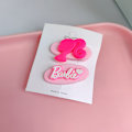 Pikkukuva 1 / 8: 2kpl e Barbie Letter hiusklipsit Y2k vaaleanpunainen hiusneula Bang Clip Hair A2