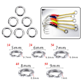 Miniatyrbilde 2 av 5: 50 Stk Fiskeringer Splittringer i rustfritt stål Solid Ring Lure 8mm