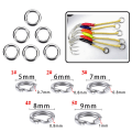 Miniatyrbillede 2 af 5: 50 Stk Fiskeringe Splitringe i rustfrit stål Solid Ring Lure 8mm
