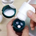 Miniatyrbillede 4 af 5: 4 i 1 bærbar 4-lags tabletkværn Pulver Piller Medicin Rose red