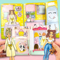 Miniatyrbillede 1 af 7: Piger Quiet Book Legetøj Papir Doll Dress UP Game Book Børn DIY