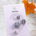 Miniatyrbillede 5 af 5: Crystal Magnetic Ear Stud Øreringe Zircon Magnet Øreringe 4pcs(8mm+7mm+6mm+5mm