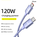 Pikkukuva 1 / 8: 120 W USB C - Type C -kaapeli IPhone 15 Pro Max 13 Oneplus PO:lle Purple-25cm