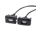 Miniatyrbillede 3 af 5: Bil Dashboard Flush Mount USB2.0 Panel forlængerkabel Adapter B