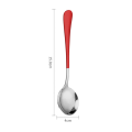 Miniatyrbilde 1 av 8: 1 stk Rustfritt stål Langt Håndtak Stor Rissuppeskje Ramen Nood Silver red