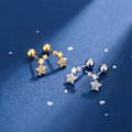 Miniatyrbild 5 av 8: 1 par örhängen Crystal Ear Stud Rostfritt stål Helix Ear A3