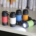 Miniatyrbillede 8 af 8: LED mini lommelygte bærbar USB genopladelig nøglering Flashli black