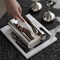 Miniatyrbilde 7 av 8: Nordic Luxury Rustfritt Stål Tissue Box for Living Room Deskto