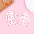Miniatyrbillede 2 af 5: 1 stk Christmas Gingerbread Man Cookie ters DIY Plastic Cartoon P A
