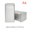 Miniatyrbillede 1 af 8: 1 stk tedåser Firkantet metalemballage Opbevaringsboks Etui Lille dåse Silver 16.7cm
