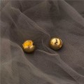 Miniatyrbillede 8 af 8: Mode geometriske Halv Metal Big Ball Runde Stud Øreringe Pige Silver