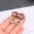 Miniatyrbilde 4 av 5: Karabinkrok i rustfritt stål med lås nøkkelring Tyverisikring utendørs Silver