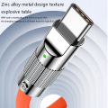 Miniatyrbillede 5 af 8: 120W hurtigopladning flydende silikonekabel Type-C oplader Lysende Lightning 1.5M