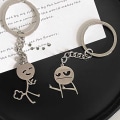 Pikkukuva 4 / 8: Sarjakuva Stickman avaimenperä riipus pari avaimenperä reppu Cha C