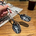 Miniatyrbillede 1 af 8: Creative Langt Håndtag Væghængende Ske Rustfrit Stål Dessert Silver