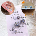 Miniatyrbillede 2 af 5: Crystal Magnetic Ear Stud Øreringe Zircon Magnet Øreringe 5pcs(8mm+6mm+5mm)