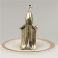 Miniatyrbillede 3 af 5: Retro Messing Banana Man Creative Nøglering Pendant Desktop Orname