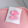 Miniatyrbild 7 av 8: 2st e Barbie Letter Hårklämmor Y2k Rosa hårnål Bang Clip Hår A7