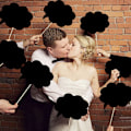 Pikkukuva 2 / 8: 10 kpl DIY Photo Booth Prop Häät Syntymäpäiväjuhla Musta kortti Ch