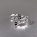 Miniatyrbild 2 av 5: Gothic Open Snake Ring Justerbara Djurringar För Män Kvinnor Fa
