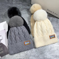 Miniatyrbilde 3 av 8: Vinterlue Ny fleecefôret varm ulllue n Style luehatt Fa Black