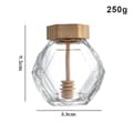 Honungsburk Hexagonal Glas Honungsflaska Med Träomrörare 250g