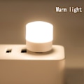Pikkukuva 1 / 5: USB -pistoke Lamppu Mobiili Power Lataus Kirjalamput LED Pieni Pyöreä warm light